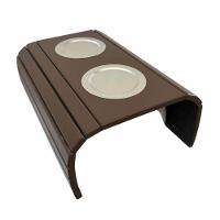 Kit 02un Esteiras Braço Sofá Com Porta Copos Alumínio Marrom - 2