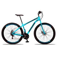 Bicicleta Aro 29 Freio A Disco Traseiro Shimano Aço 21 Velocidades Azul Celeste - 1