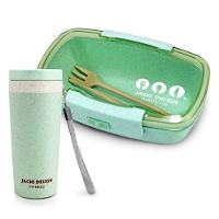 Conjunto Pote Marmita Ecológica 650ml E Copo Com Tampa 300ml Lifestyle Verde - 1