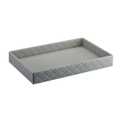 Bandeja Hara Sophia Matelassê Em Couro Ecológico 60x40x8cm Cor:cinza