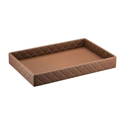 Bandeja Hara Sophia Matelassê Em Couro Ecológico 60x40x8cm Cor:caramelo