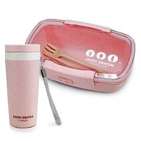 Conjunto Pote Marmita Ecológica 650ml E Copo Com Tampa 300ml Lifestyle Rosa - 1