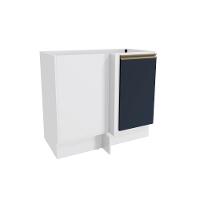 Balcão De Canto Reto Celeste Kappesberg 100% Mdf 1 Porta Branco/azul 98cm - 1