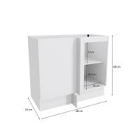 Balcão De Canto Reto Celeste Kappesberg 100% Mdf 1 Porta Branco/nogueira 98cm - 3