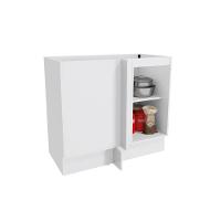 Balcão De Canto Reto Celeste Kappesberg 100% Mdf 1 Porta Branco/nogueira 98cm - 4