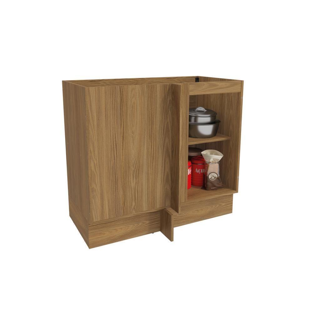 Balcão De Canto Reto Celeste Kappesberg 100% Mdf 1 Porta Nogueira 98cm - 3