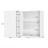 Armário Aéreo De Canto Reto Celeste Kappesberg 100% Mdf 1 Porta 4 Nichos Branco 98cm - 2