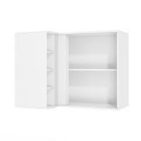 Armário Aéreo De Canto Reto Celeste Kappesberg 100% Mdf 1 Porta 4 Nichos Branco 98cm - 4