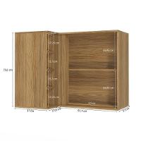 Armário Aéreo De Canto Reto Celeste Kappesberg 100% Mdf 1 Porta 4 Nichos Nogueira 98cm - 2