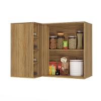 Armário Aéreo De Canto Reto Celeste Kappesberg 100% Mdf 1 Porta 4 Nichos Nogueira 98cm - 3