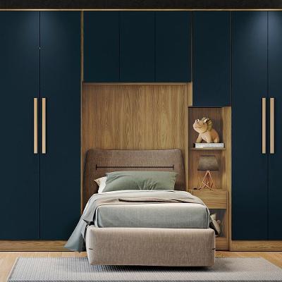 Armário Aéreo 3 Portas Kappesberg Adapt Nogueira/azul Profundo 105cm