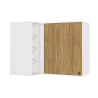 Armário Aéreo De Canto Reto Celeste Kappesberg 100% Mdf 1 Porta 4 Nichos Branco/nogueira 98cm - 1