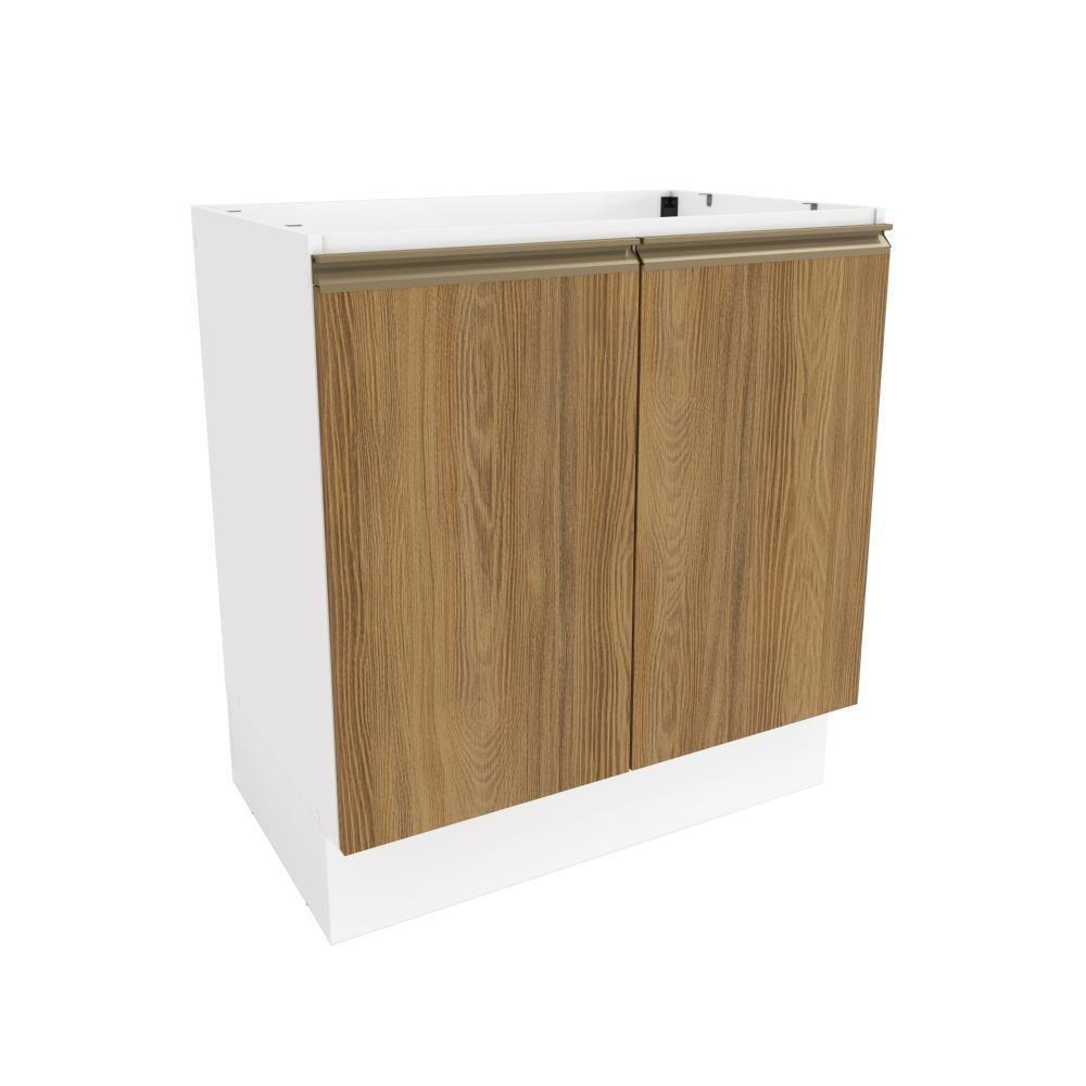 Balcão Celeste Kappesberg 100% Mdf 2 Portas Branco/nogueira 80cm - 1