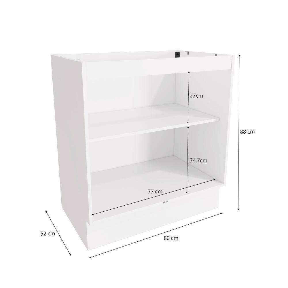 Balcão Celeste Kappesberg 100% Mdf 2 Portas Branco/nogueira 80cm - 2