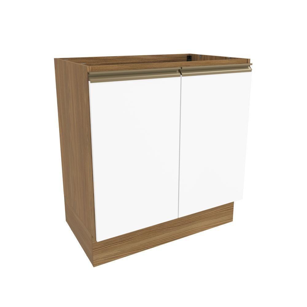 Balcão Celeste Kappesberg 100% Mdf 2 Portas Nogueira/branco 80cm - 1