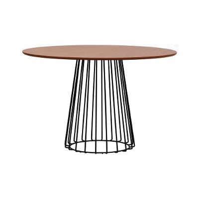 Mesa De Jantar Raiada ø120x77cm Preto-amêndoa