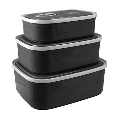 Conjunto De Pote P- Alimentos C- 3 Pcs Concept Mais Preto
