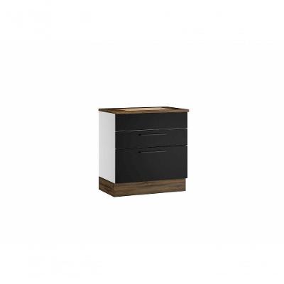 Balcão para cooktop 4 Bocas Cozinhas Itatiaia Exclusive 2 Gavetas Preto