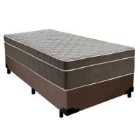 Cama Box Suede Solteiro + Colchão Sereneprime Molas Ensacadas 88x188x65 Cor:marrom. - 1