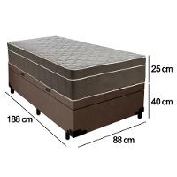 Cama Box Baú Suede Solteiro + Colchão Sereneprime Molas Ensacadas 88x188x69 Cor:marrom - 6