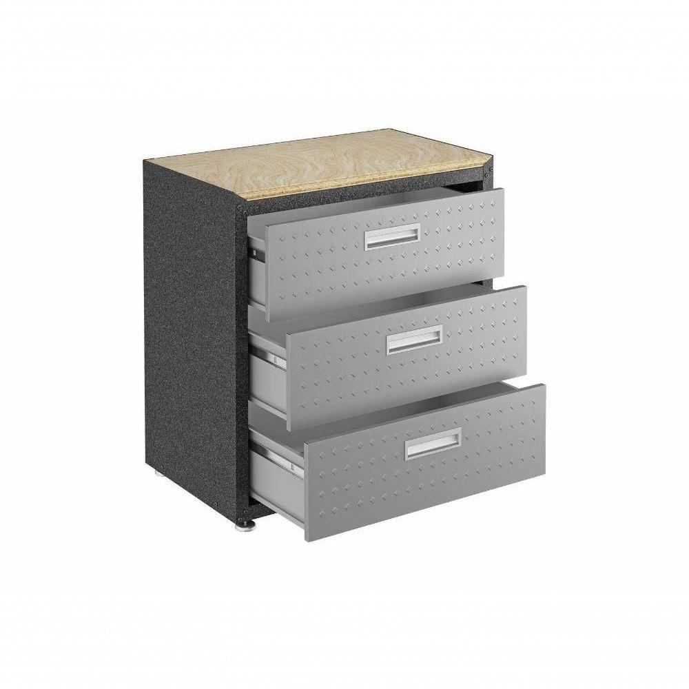 Balcão Multiúso Titanium Itatiaia 3 Gavetas Preto com Cinza - 2