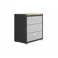 Balcão Multiúso Titanium Itatiaia 3 Gavetas Preto com Cinza - 1