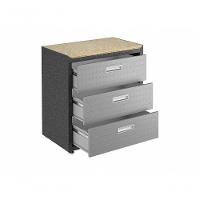 Balcão Multiúso Titanium Itatiaia 3 Gavetas Preto com Cinza - 2