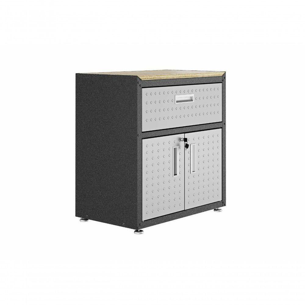 Balcão Multiúso Titanium Itatiaia 2 Portas E 1 Gaveta Preto com Cinza - 1