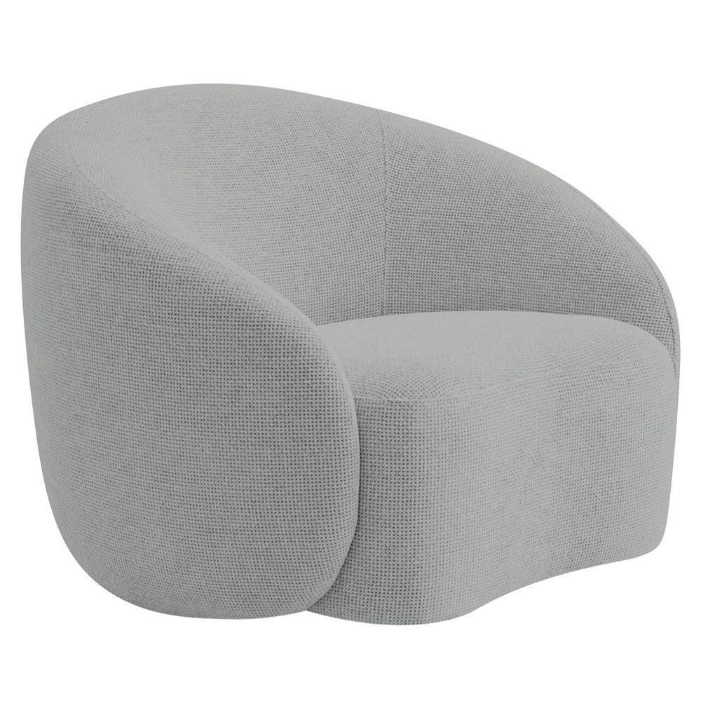 Kit 02 Poltronas Orgânica Luxo Recepção Amore Bouclé Cinza - 3