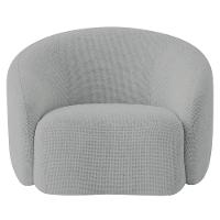 Kit 02 Poltronas Orgânica Luxo Recepção Amore Bouclé Cinza - 2