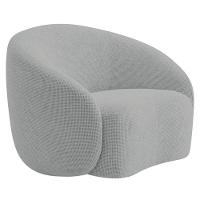 Kit 02 Poltronas Orgânica Luxo Recepção Amore Bouclé Cinza - 3