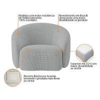 Kit 02 Poltronas Orgânica Luxo Recepção Amore Bouclé Cinza - 5