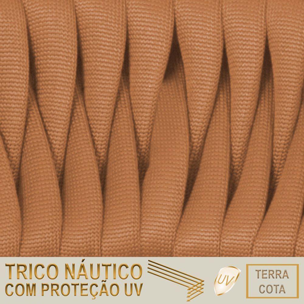 6 Cadeiras Atenas Tricô Náutico E Alumínio Uv Varanda Jantar Terra Cota - 2