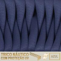 6 Cadeiras Atenas Tricô Náutico E Alumínio Uv Varanda Jantar Azul - 2