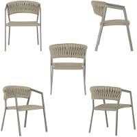 6 Cadeiras Atenas Tricô Náutico E Alumínio Uv Varanda Jantar Rami - 3