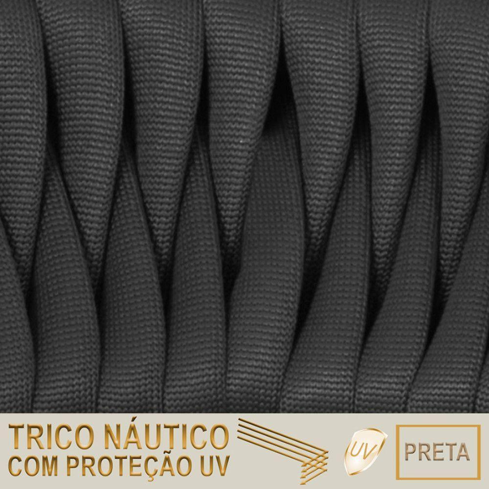 6 Cadeiras Atenas Tricô Náutico E Alumínio Uv Varanda Jantar Preto - 2