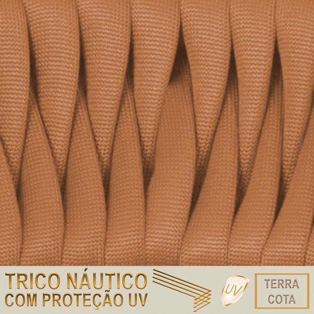 4 Cadeiras Atenas Tricô Náutico E Alumínio Uv Varanda Jantar Terra Cota - 2