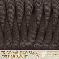 5 Cadeiras Atenas Tricô Náutico E Alumínio Uv Varanda Marrom Marrom - 6