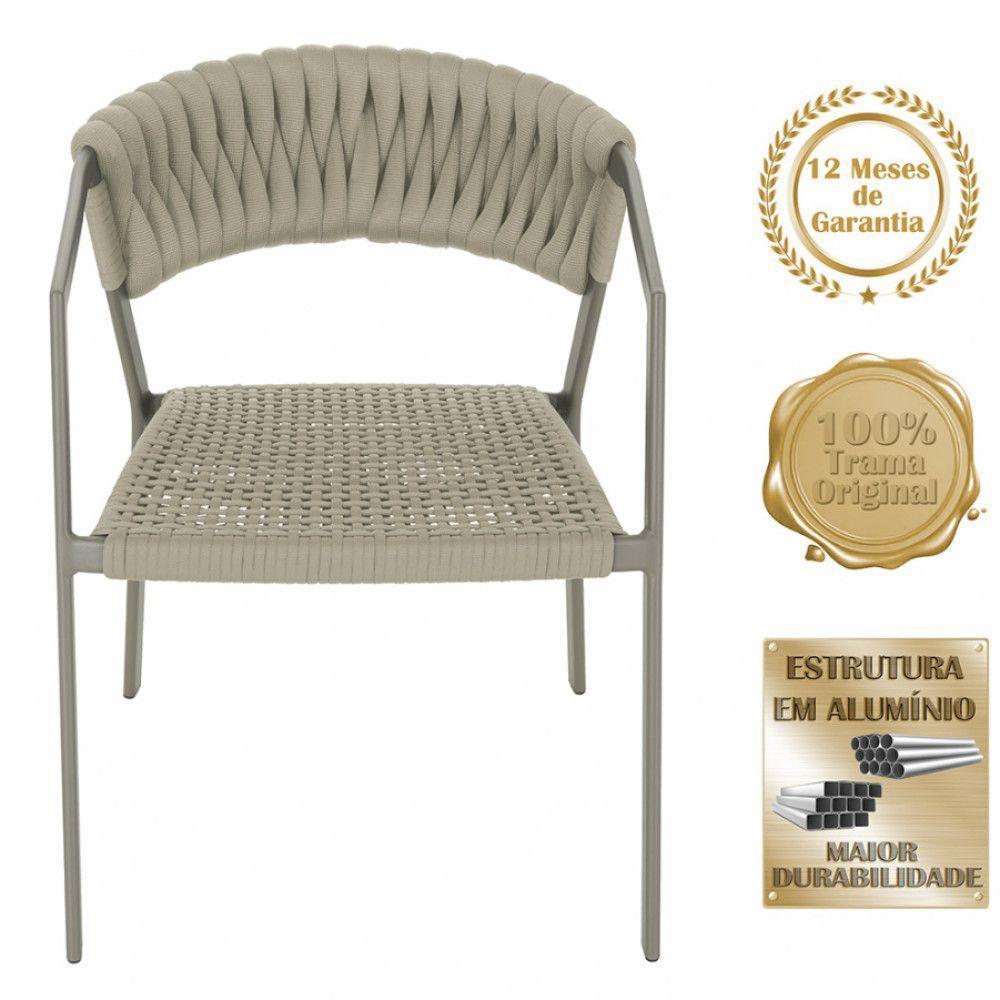 4 Cadeiras Atenas Tricô Náutico E Alumínio Uv Varanda Jantar Rami - 5