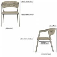 4 Cadeiras Atenas Tricô Náutico E Alumínio Uv Varanda Jantar Rami - 6