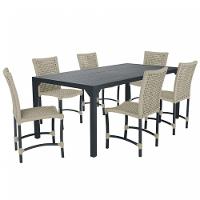 6 Cadeiras Corda Náutica E Mesa Tampo 2,00m Ripado Alumínio Rami - 1