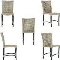 6 Cadeiras Corda Náutica E Mesa Tampo 2,00m Ripado Alumínio Rami - 3