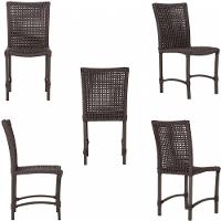 Jogo 6 Cadeiras Corda Náutica E Mesa Retangular Ripada 2,00m Marrom - 3