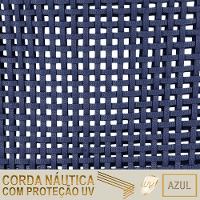 6 Cadeiras Corda Náutica E Mesa Tampo 2,00m Ripado Alumínio Azul - 2