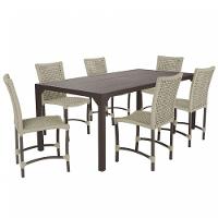 Jogo 6 Cadeiras Corda Náutica E Mesa Retangular Ripada 2,00m Rami - 1