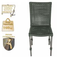 8 Cadeiras Corda E Mesa Tampo Retangular Alumínio Cozinha Verde - 5