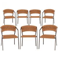 7 Cadeiras Atenas Tricô Náutico E Alumínio Proteção Uv Terra Cota - 1