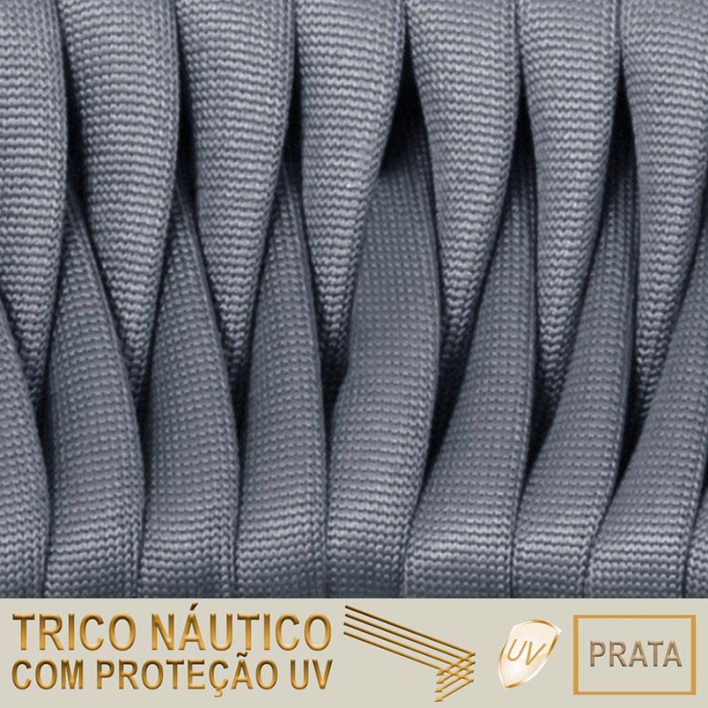 7 Cadeiras Atenas Tricô Náutico E Alumínio Proteção Uv Prata - 2