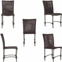 8 Cadeiras Corda E Mesa Tampo Retangular Alumínio Cozinha Marrom - 3