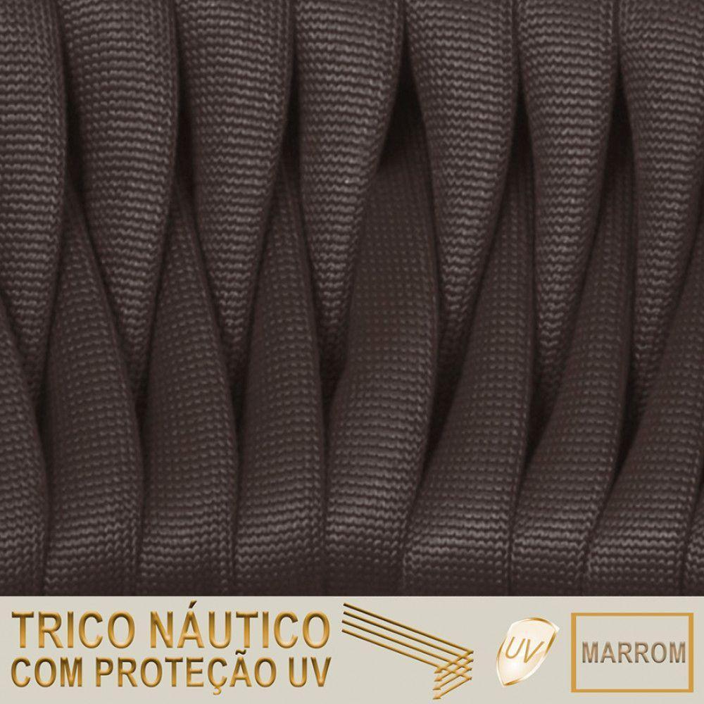 2 Cadeiras Tricô Náutico E Alumínio Uv Para Varanda Cozinha Marrom - 2